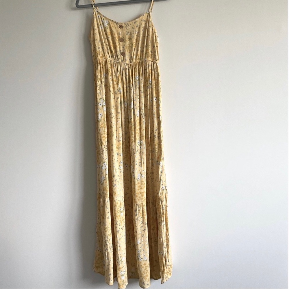 Pretty Yellow Maxi dress with Flowers